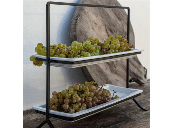 Tallerken/Fat rektangulært 37x15 PLANO 373x145x29mm (BxDxH) - Steingods