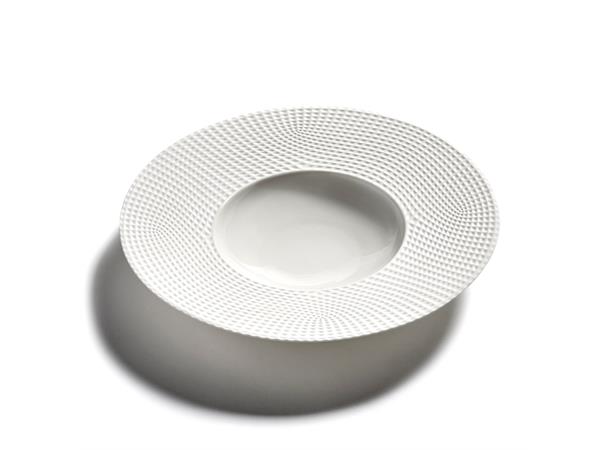 Tallerken dyp m/bred fane Ø:28cm/25cl NIDO - Fine Bone China - Hvit