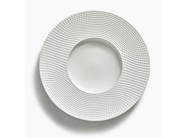 Tallerken dyp m/bred fane Ø:28cm/25cl NIDO - Fine Bone China - Hvit