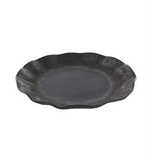 Tallerken flat Ø:22cm, sort, NAMI Steingods med asiatisk vibe 