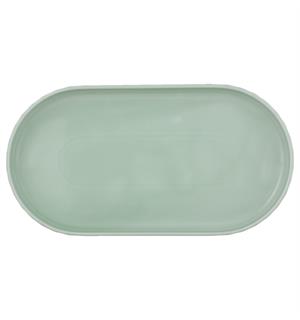 Tallerken oval coupe 32x17cm EDGE, Sea Rett kant - Høybrent porselen - Farget 