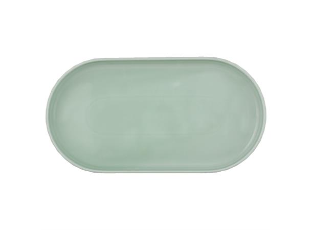Tallerken oval coupe 32x17cm EDGE, Sea Rett kant - Høybrent porselen - Farget