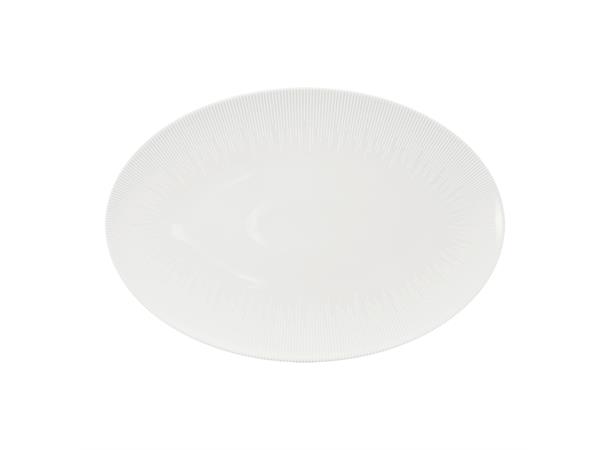 Tallerken oval coupe 33x23cm SMART, Stri Struktur Stripes - Høybrent porselen