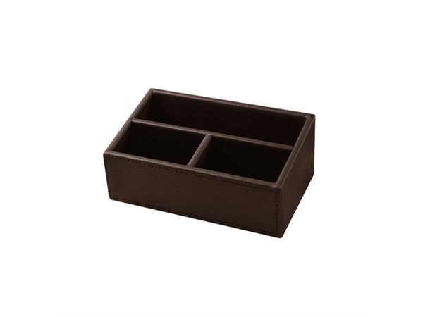 VASCO beholder til teposer og garnityr 115x90x60mm, brun PU skinn