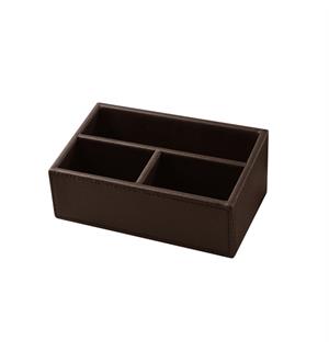 VASCO beholder til teposer og garnityr 115x90x60mm, brun PU skinn 