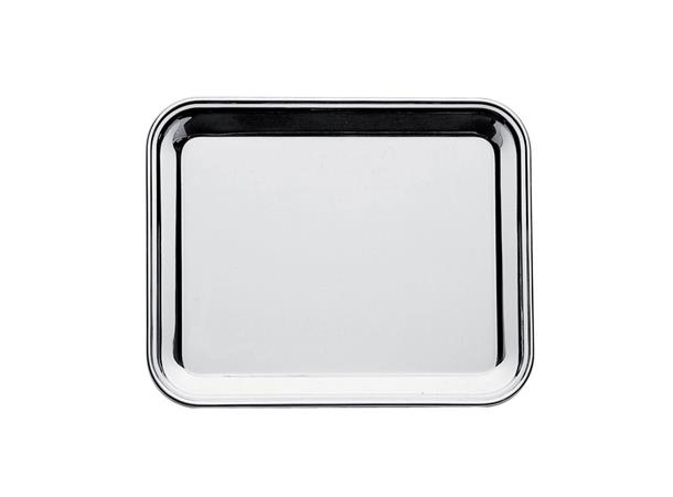 Barbrett rustfritt rektangulært 34x27cm Serveringsbrett i rustfritt stål
