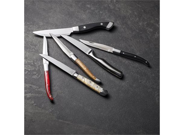 Biffkniv Sort sagtannet akryl L:23,3cm - Tåler maskinvask