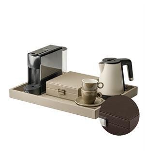 COLUMBUS velkomstbrett Nespresso brun 500x400x40, med utsparring for kabler 