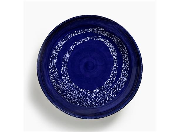 FEAST fat halvdypt Ø:360/H:60mm Dekor: Dark Blue White