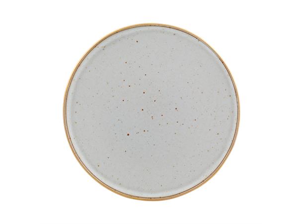 GOLD STONE tallerken coupe Ø:275mm, hvit Steingods med håndmalt gullkant