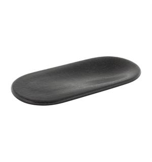 Kuvertasjett oval 22x12cm, sort Med fordypning til olje - BREAD & BITE 