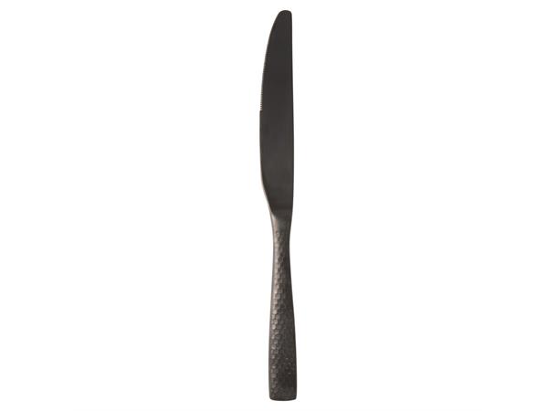 LUCCA FACET BLACK middagskniv L:251mm I hamret rustfritt stål - matt sort