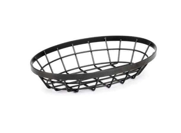 Metallkurv oval 225x150mm H:45 mm Sort utførelse