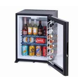 Minibar kjøleskap m/glassdør XC-30E sort 30ltr, 400x425x530mm (BxDxH) 