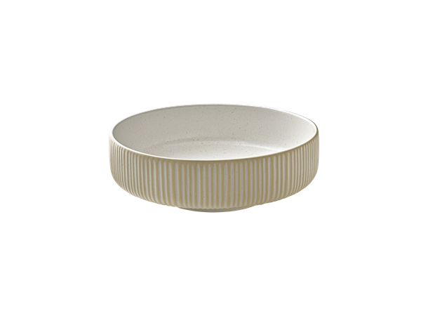NARA bolle rund m. relieff Ø:160mm Hvit Steingods - Ø:160mm H:62mm 0,71ltr