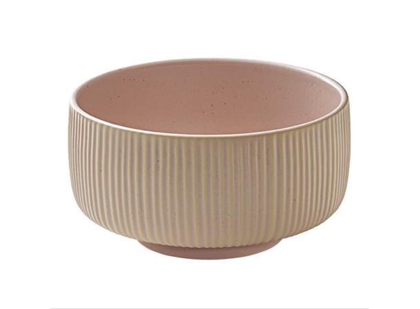 NARA skål dyp m. relieff Ø:150mm Rosé Steingods - Ø:150mm H:78mm 88cl