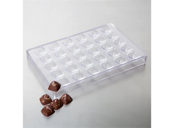 Sjokoladeform pyramide 27x27x25mm Polycarbonate 30 former á 9gr