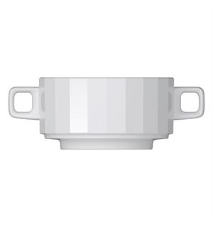 Suppekopp stablebar ører 30cl EDGE, Hvit Ø:146mm - Høybrent porselen 