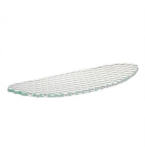 Tallerken/fat i glass oval 29x15cm, klar Med tekstur - SILICA 