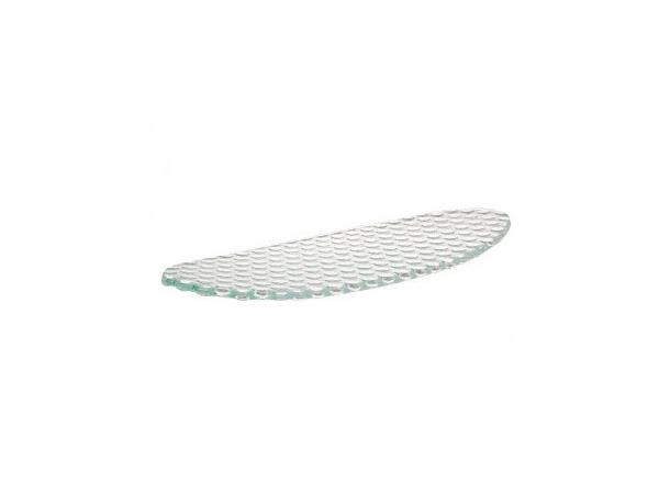 Tallerken/fat i glass oval 29x15cm, klar Med tekstur - SILICA