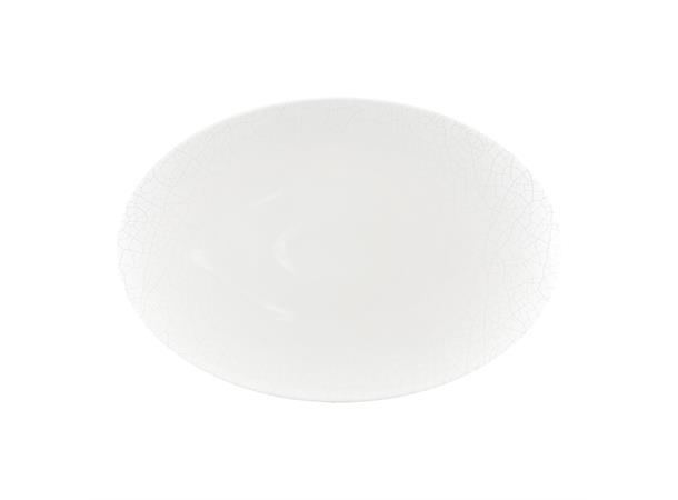Tallerken oval coupe 33x23cm SMART, Cru Struktur Crust - Høybrent porselen
