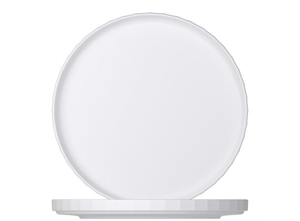 Tallerken rett kant Ø:26cm EDGE, Hvit Høybrent porselen