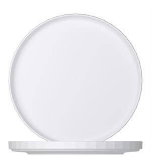 Tallerken rett kant Ø:26cm EDGE, Hvit Høybrent porselen 