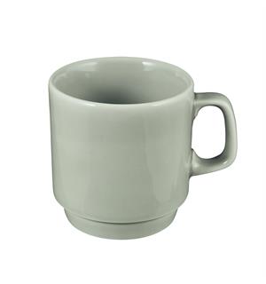 B1100/6200 krus stablebart 22cl Grå glaz Ø:75mm H:78mm 0,22lt Grå In-glaze dekor 