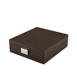 COLUMBUS boks til Nespresso brun 160x210x50, med lokk og fire rom 