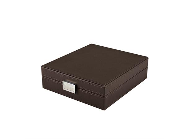 COLUMBUS boks til Nespresso brun 160x210x50, med lokk og fire rom
