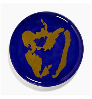 FEAST fat Ø:350/H:20mm Dekor: Dark Blue Gold 