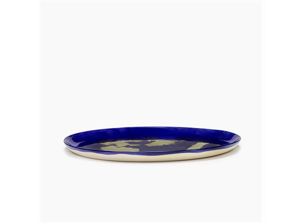 FEAST fat Ø:350/H:20mm Dekor: Dark Blue Gold