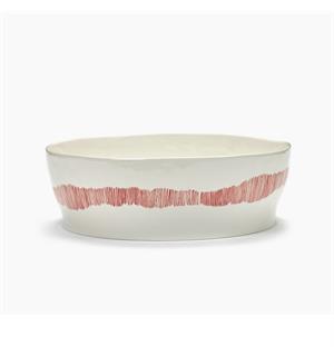 FEAST salatbolle Ø:285/H:95mm Dekor: White Swirl-Stripes Red 