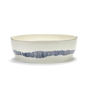 FEAST salatbolle Ø:285/H:95mm Dekor: White Swirl-Stripes Blue 