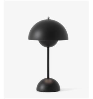 Flowerpot VP9 Bordlampe LED, MATT SORT Portabel lampe m magnetisk USB lader 