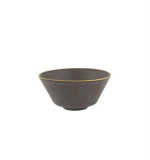GOLD STONE skål Ø:160mm/56cl, brun Steingods med håndmalt gullkant 