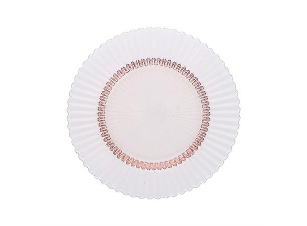 Glasstallerken Ø:215mm, rosa, ARCHIE