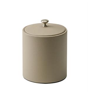 Isbøtte i skinn/rustfritt stål, beige Belagt med beige PU skinn Ø:140/H:180mm 