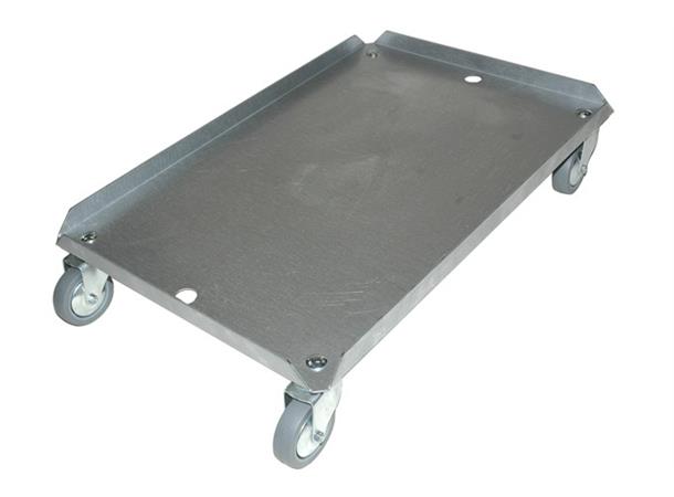 Kjørevogn 600x400mm, tett bunn Tåler165kgs belastning - Ø:75mm hjul