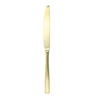 LUCCA FACET GOLD middagskniv L:251mm I hamret rustfritt stål - matt gull 