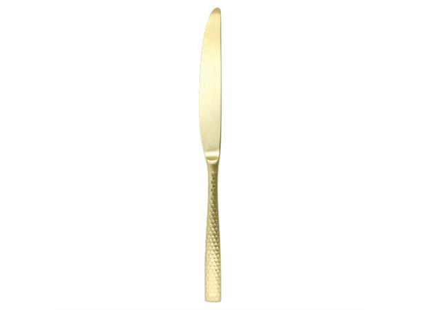 LUCCA FACET GOLD middagskniv L:251mm I hamret rustfritt stål - matt gull