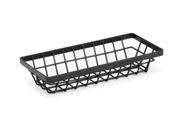 Metallkurv rektangulær 230x100mm H:45mm Sort utførelse