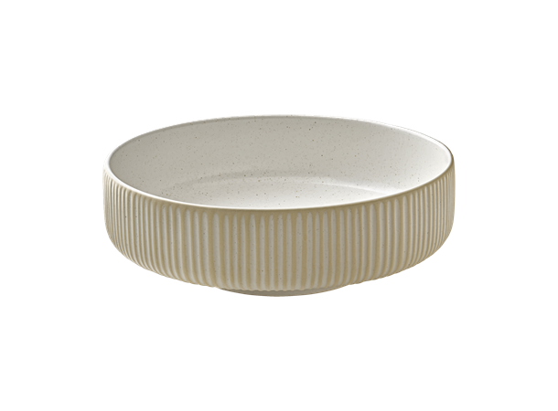 NARA bolle rund m. relieff Ø:210mm Hvit Steingods - Ø:210mm H:70mm 1,46ltr