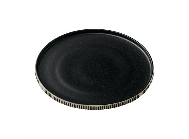 NARA tallerken m. relieff Ø:270mm Sv/Hv Steingods - Ø:270mm H:25mm