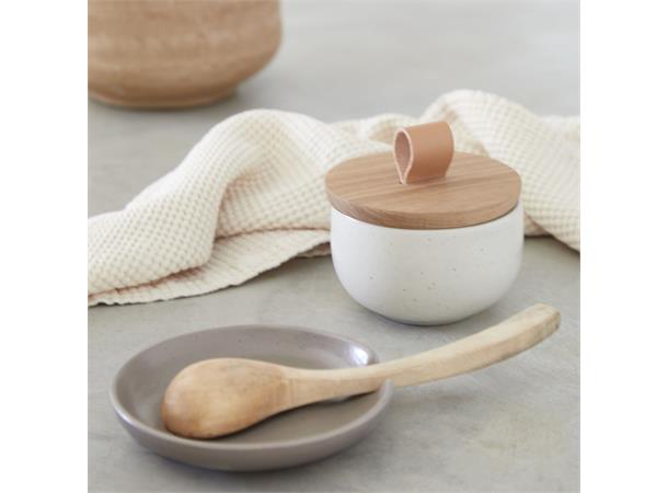 PACIFICA sukkerkopp m/lokk i eik 15cl Va 15cl/Ø:9cm - Robust steingods og eik