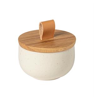 PACIFIC sukkerkopp m/lokk i eik 15cl Van 15cl/Ø:9cm - Robust steingods og eik 