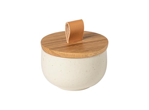 PACIFIC sukkerkopp m/lokk i eik 15cl Van 15cl/Ø:9cm - Robust steingods og eik