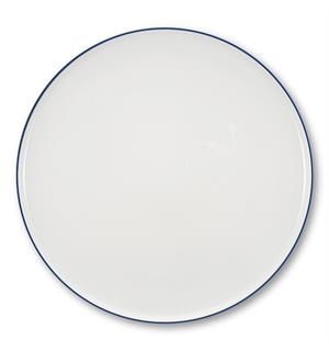 Pizzatallerken Ø:32cm m blå rim Høybrent porselen 