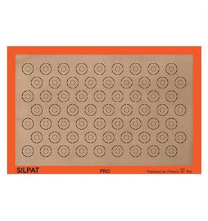 Silikonmatte macroner 585x385mm Med markeringer 63stk 15/35mm ringer 