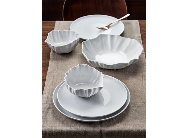 Tallerken flat, matt fane, Ø:26cm, hvit Gourmettallerken - CANVAS